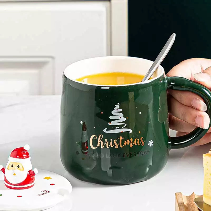 Christmas mug with santa lid