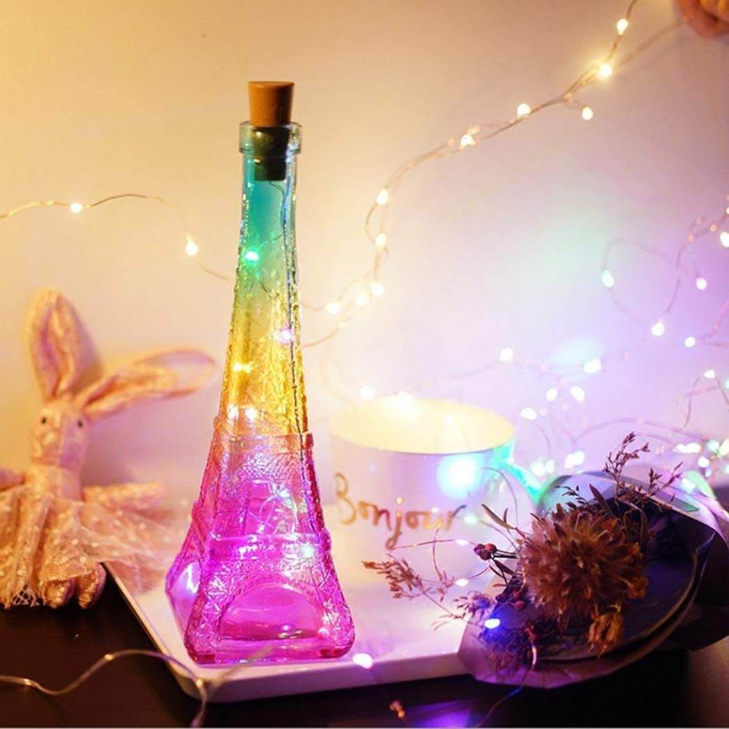 Rainbow Eiffel tower bottle with lights