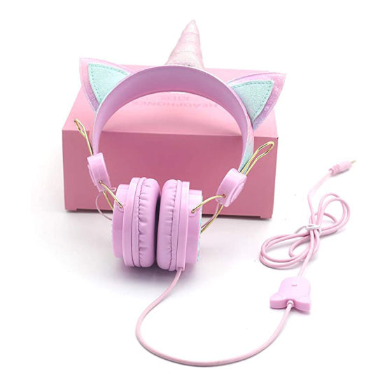 Unicorn wired glitter headphones