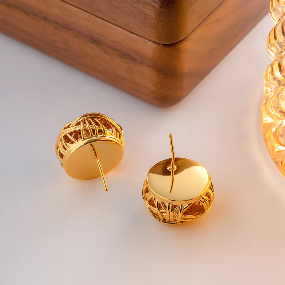 Knot Stud Earrings  - 18k gold plated