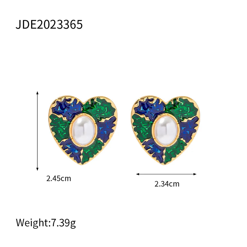 Emerald Heart Outline Stud Earrings in Sterling Silver | Zales