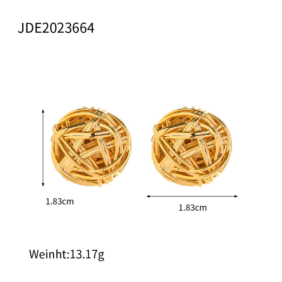 Knot Stud Earrings  - 18k gold plated