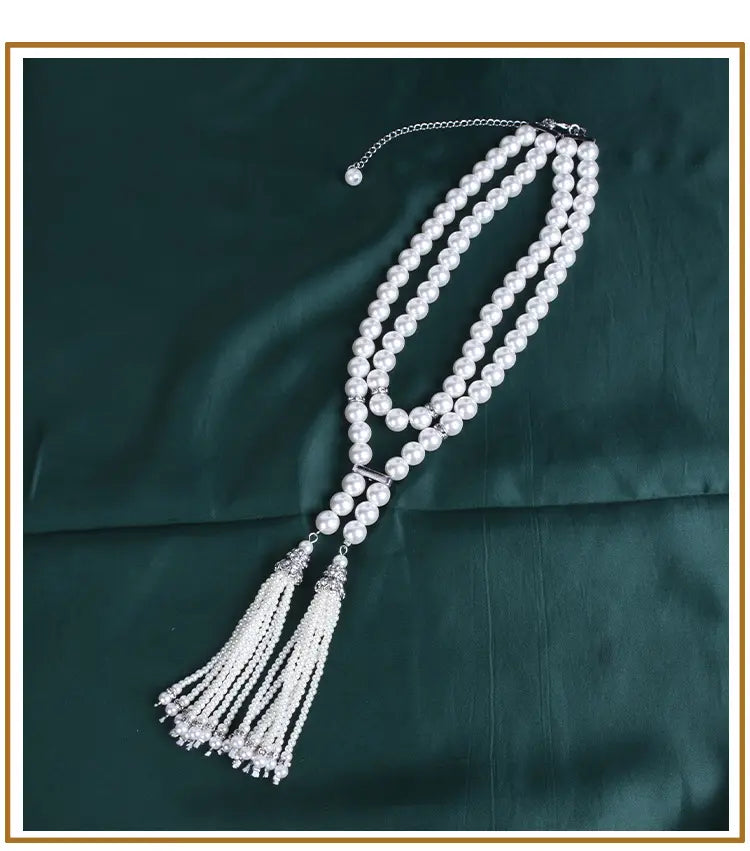 Long Pearl multilayer necklace