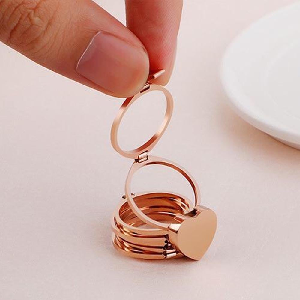 Buy VIEN A Little Romance Retractable Heart Pendant Ring Bracelet Change  Bracelet Love Heart Folding Magical Adjustable Jewelry,Gift Packaging (rose  gold) at Amazon.in
