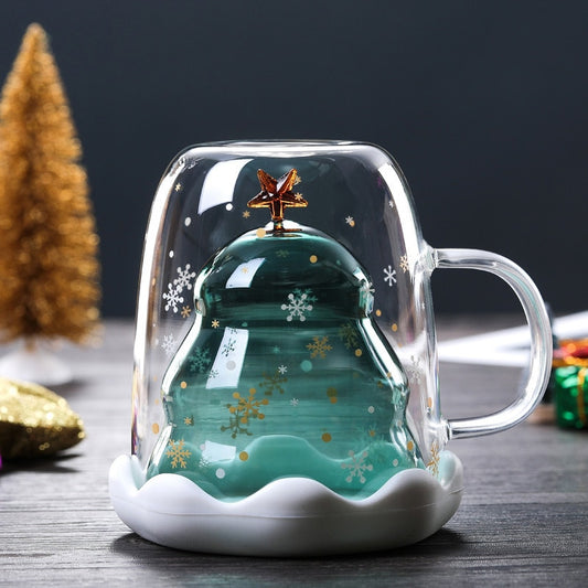 Christmas Coffee Mug Double-Wall Glass